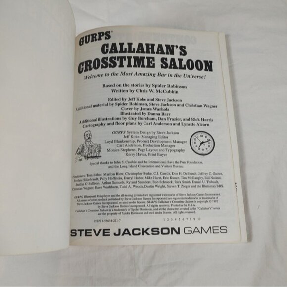 GURPS Callahan's Cross Time Saloon Role Playing Game Book 1992 SJG - Picture 5 of 6